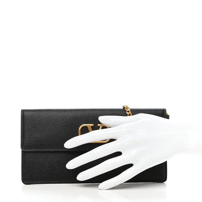 Valentino Garavani Grained Calfskin VLogo Bill Pouch Black 2 of 6