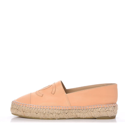 Chanel Lambskin CC Espadrilles 36 Nude 1 of 8