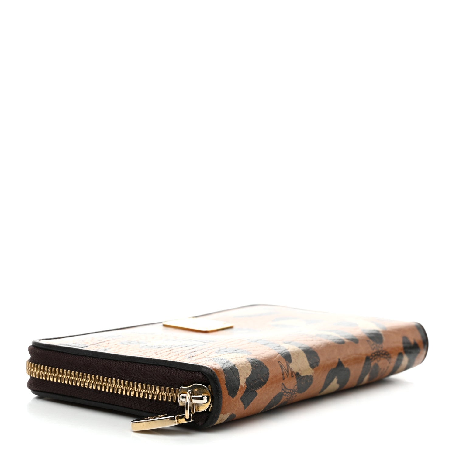 MCM Visetos Leopard Print Zip Around Wallet Cognac 4 of 8