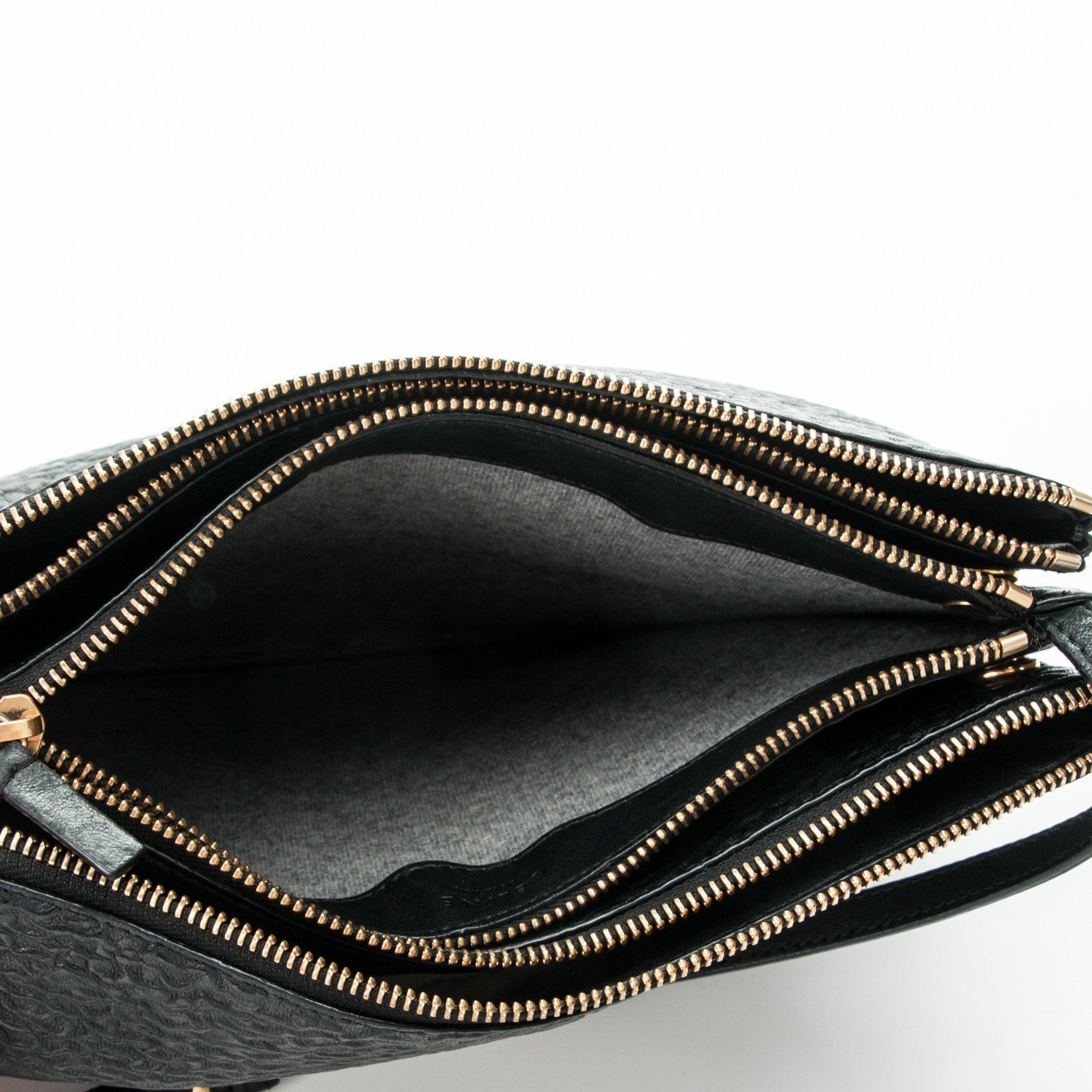 Celine Calfskin Astrakhan Embossed Large Trio Crossbody Bag Black 5 of 9