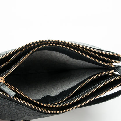 Celine Calfskin Astrakhan Embossed Large Trio Crossbody Bag Black 5 of 9