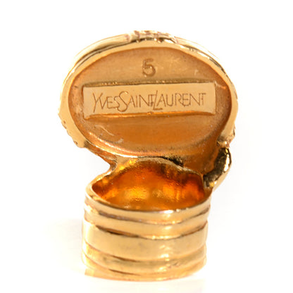 Saint Laurent Glass Cabochon Arty Ovale Ring 5 Gold Ivory 3 of 4