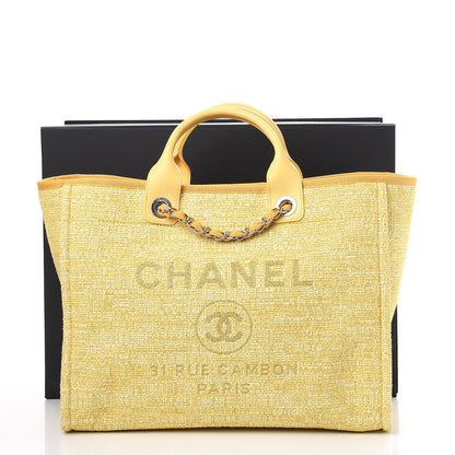 Chanel Canvas Medium Deauville Tote Light Yellow 9 of 9