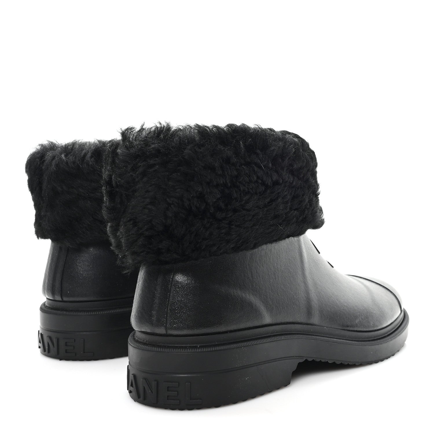 Chanel Caoutchouk Shearling CC Short Boots 5 of 9