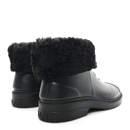 Chanel Caoutchouk Shearling CC Short Boots 5 of 9
