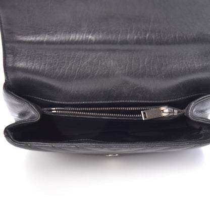 Saint Laurent Sheepskin Matelasse Chevron Monogram Medium College Bag Black 5 of 12