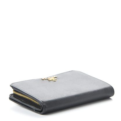 Prada Saffiano Metal Compact Wallet Black 4 of 11