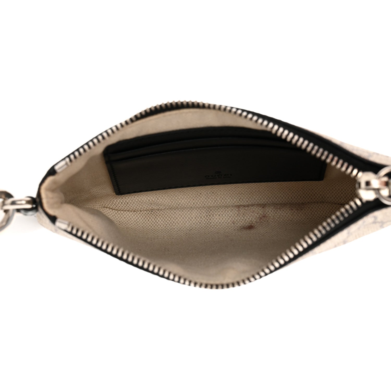 Gucci GG Supreme Monogram Bee Print Wrist Pouch Black 5 of 9