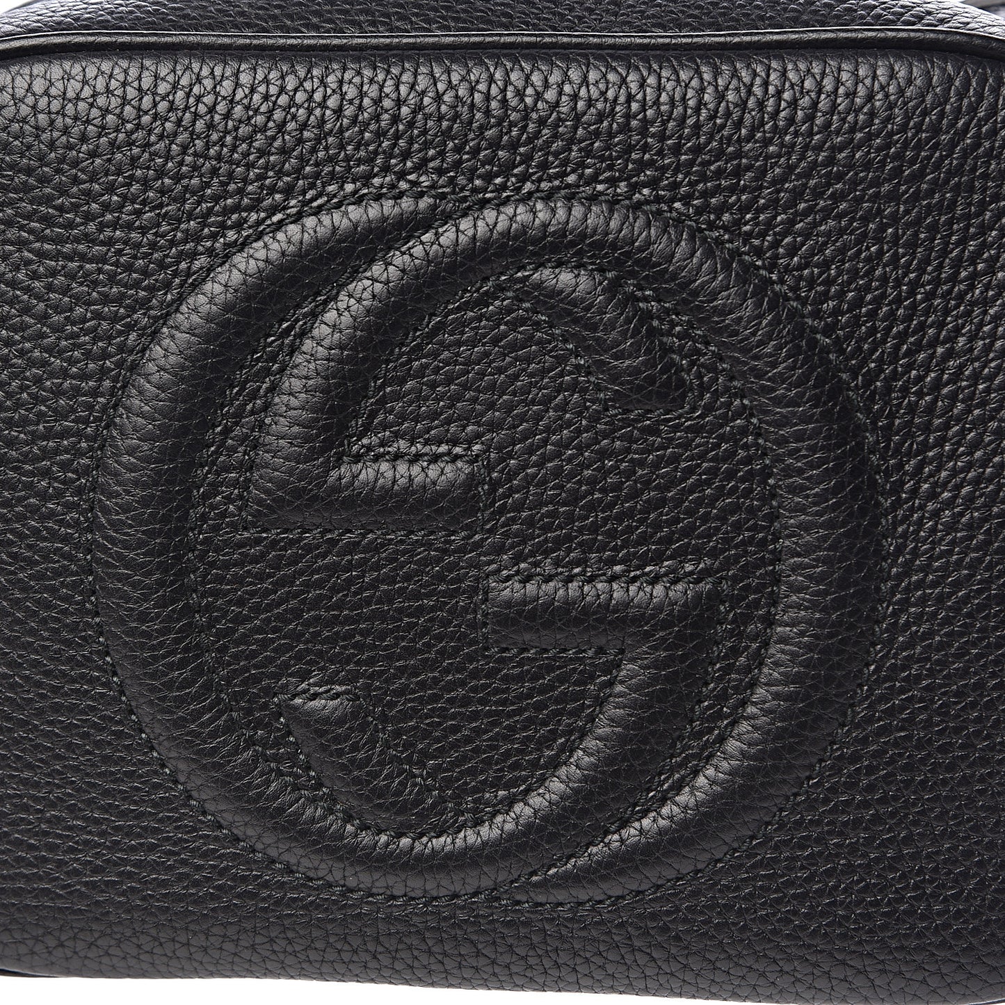 Pebbled Calfskin Small Soho Disco Bag Black