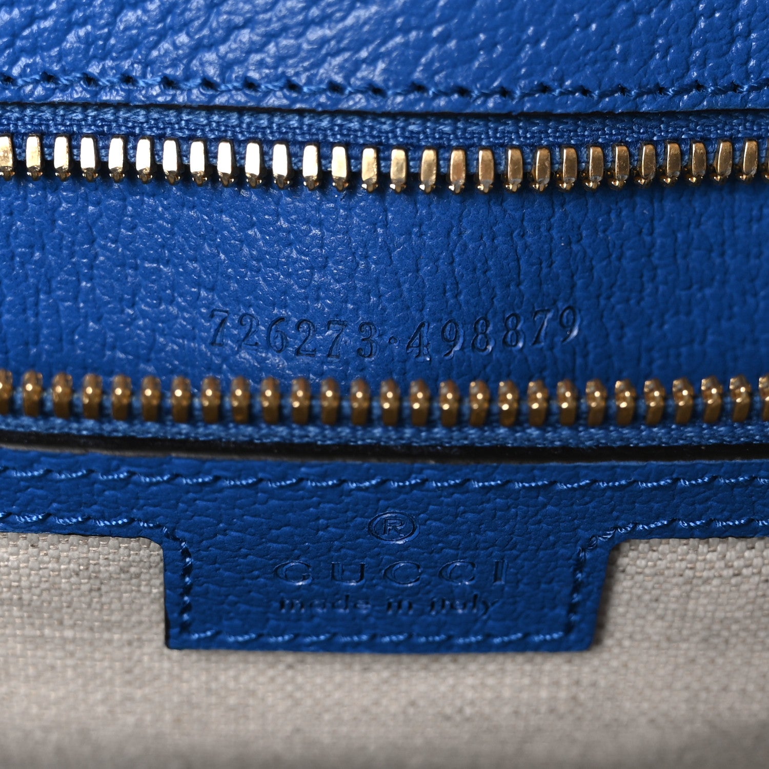 Gucci GG Supreme Monogram Mix Textured Dollar Calfskin Rhombus Inlay Large Tote Bag Beige Ebony Harvest Joy Blue 7 of 10