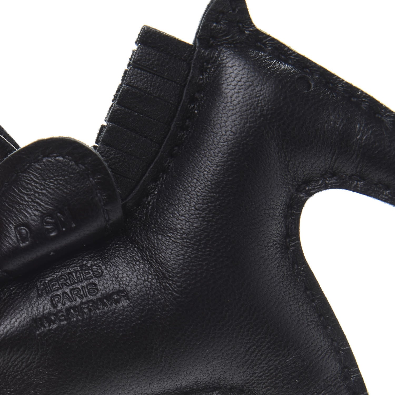 Hermes Milo Lambskin Grigri Rodeo Horse Bag Charm PM So Black 4 of 5