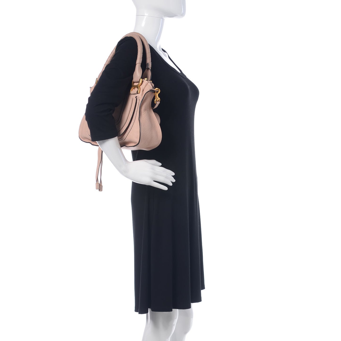 Calfskin Small Marcie Satchel Blush Nude