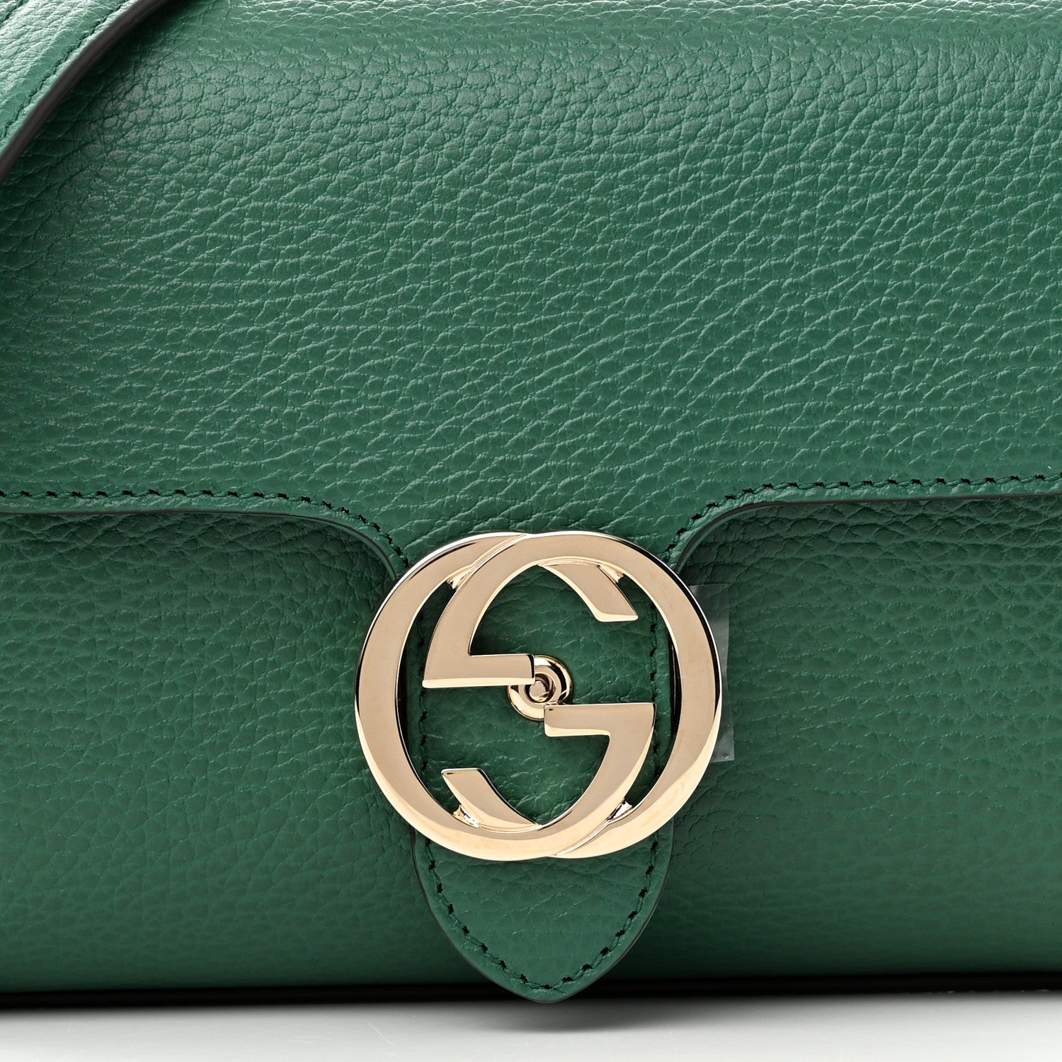 Gucci Dollar Calfskin Interlocking G Crossbody Bag Emerald 8 of 10