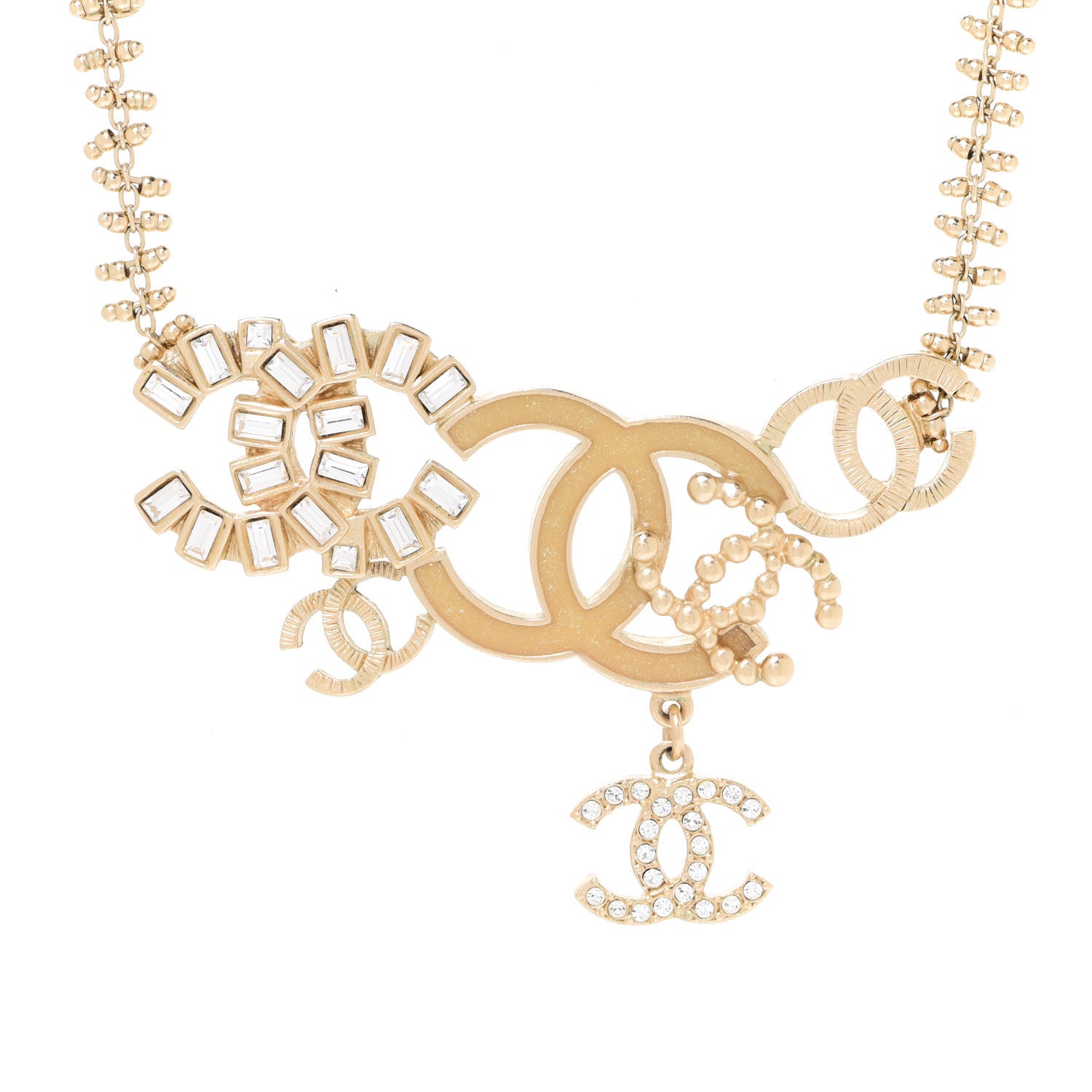 Chanel Crystal CC Charm Necklace 4 of 5