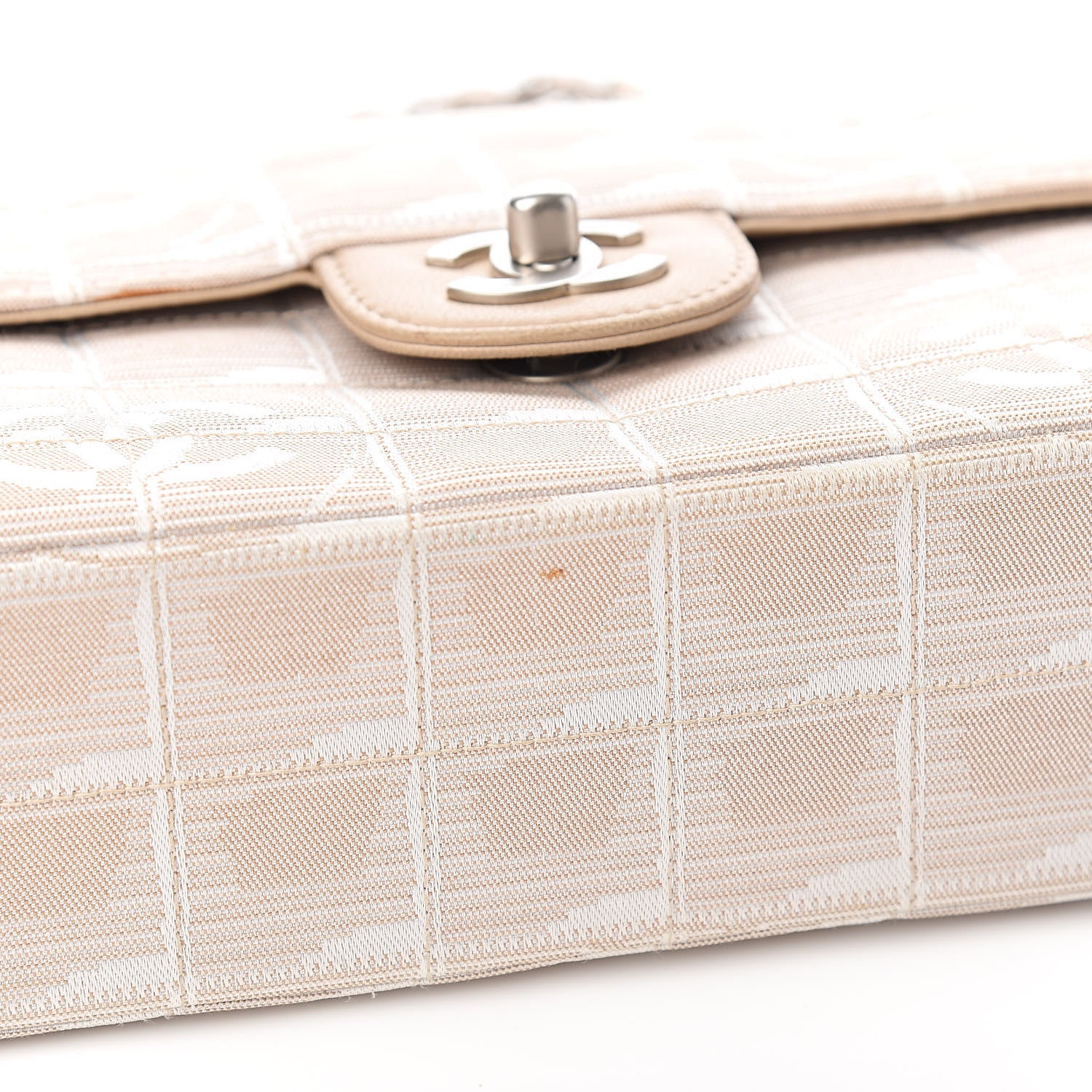 Chanel Nylon Medium Travel Flap Light Beige 10 of 15