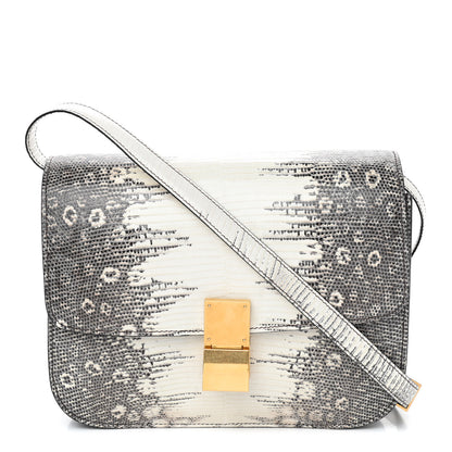 Celine Lizard Medium Classic Box Flap Bag Natural 1 of 8