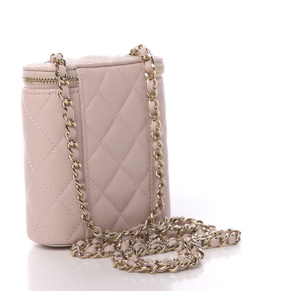 Chanel Caviar Quilted Small Vertical Coco Beauty Vanity Case With Chain Light Pink 4 of 11