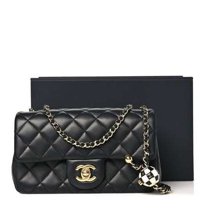 Chanel Lambskin Quilted Enamel Mini Rectangular Pearl Crush Flap Black 11 of 11