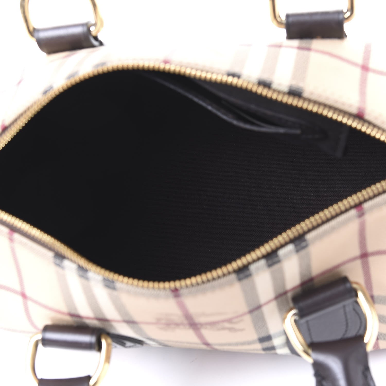 Burberry Haymarket Check Small Chester Bowling Bag Chocolate 4 of 11
