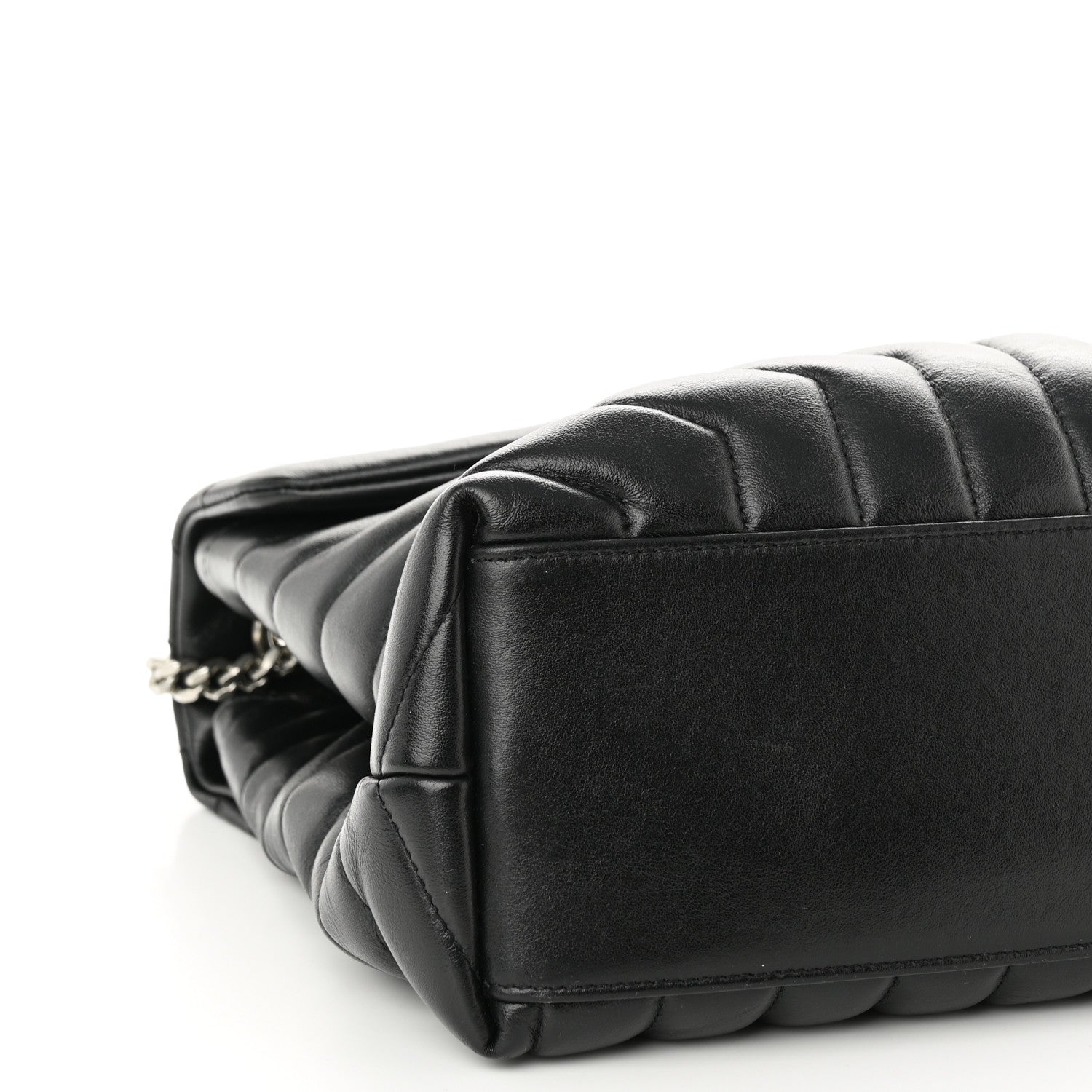 Saint Laurent Calfskin Y Quilted Monogram Medium Loulou Chain Satchel Black 10 of 11
