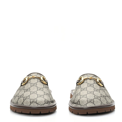 Gucci GG Supreme Monogram Granada Kid Mens Horsebit Lug Sole Mules 5.5 Beige Ebony New Acero 2 of 9
