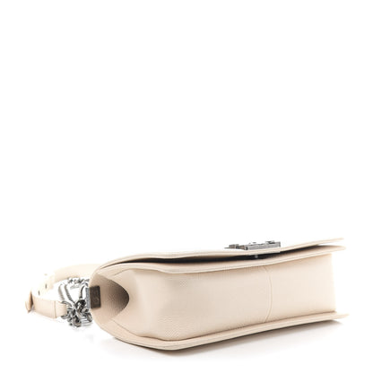 Chanel Caviar Chevron Quilted Medium Boy Flap Light Beige 4 of 10