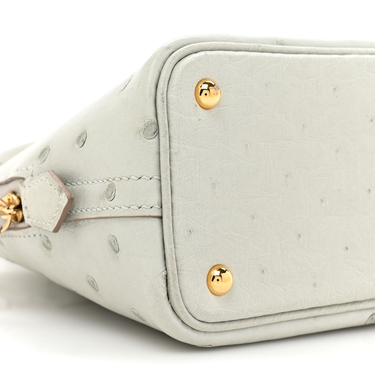 Hermes Ostrich Bolide Mini 1923 Gris Perle 8 of 10