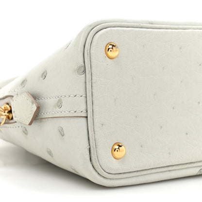 Hermes Ostrich Bolide Mini 1923 Gris Perle 8 of 10