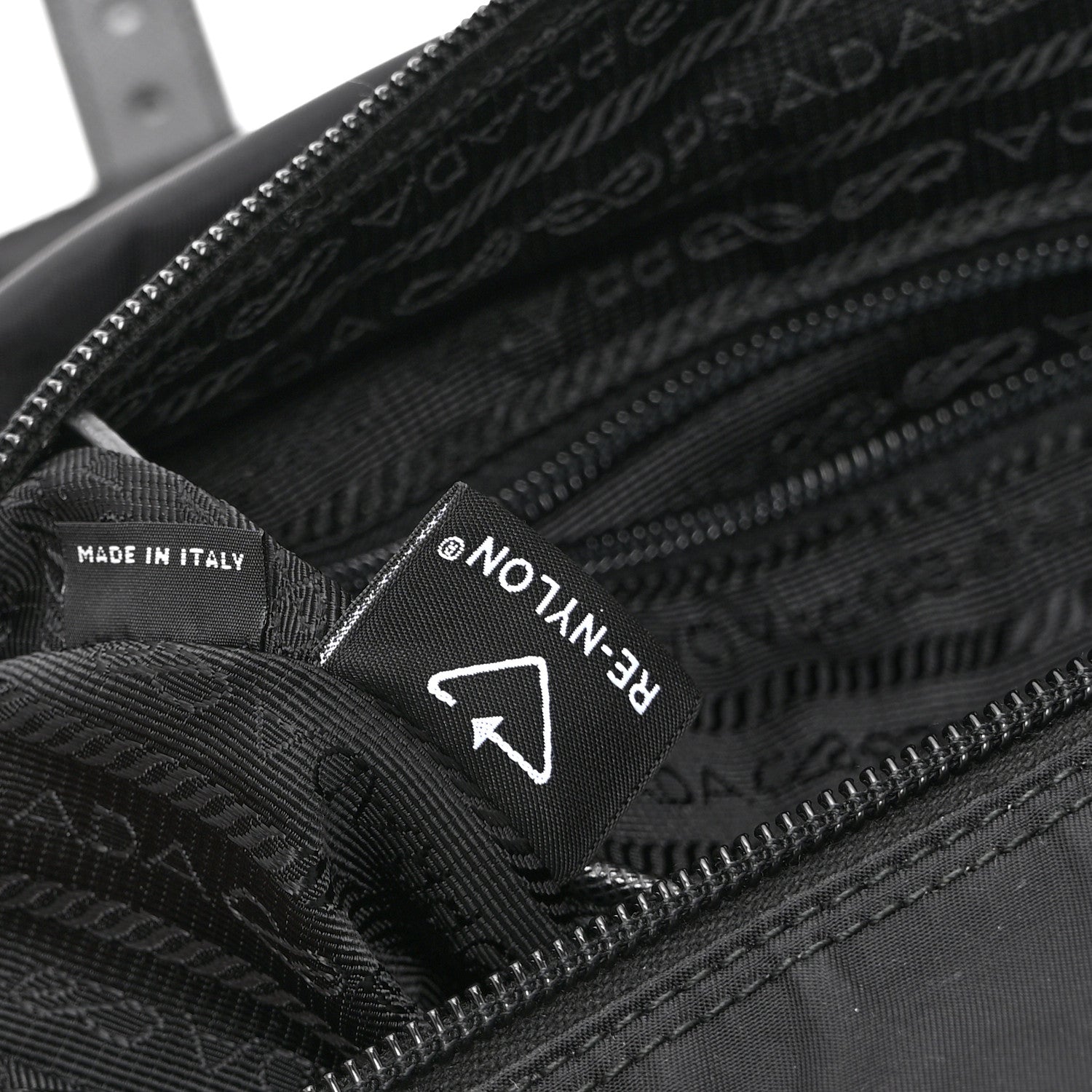 Prada Re-Nylon Vela Saffiano Pocket Double Buckle Messenger Shoulder Bag Black 8 of 11