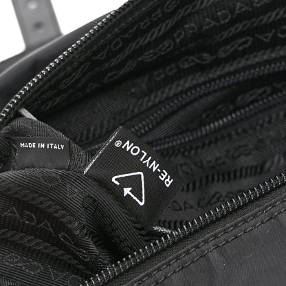 Prada Re-Nylon Vela Saffiano Pocket Double Buckle Messenger Shoulder Bag Black 8 of 11