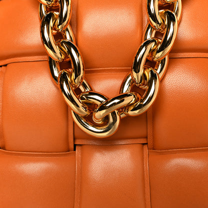 Bottega Veneta Lambskin Maxi Intreccio Padded Chain Cassette Crossbody Bag Clay 7 of 11