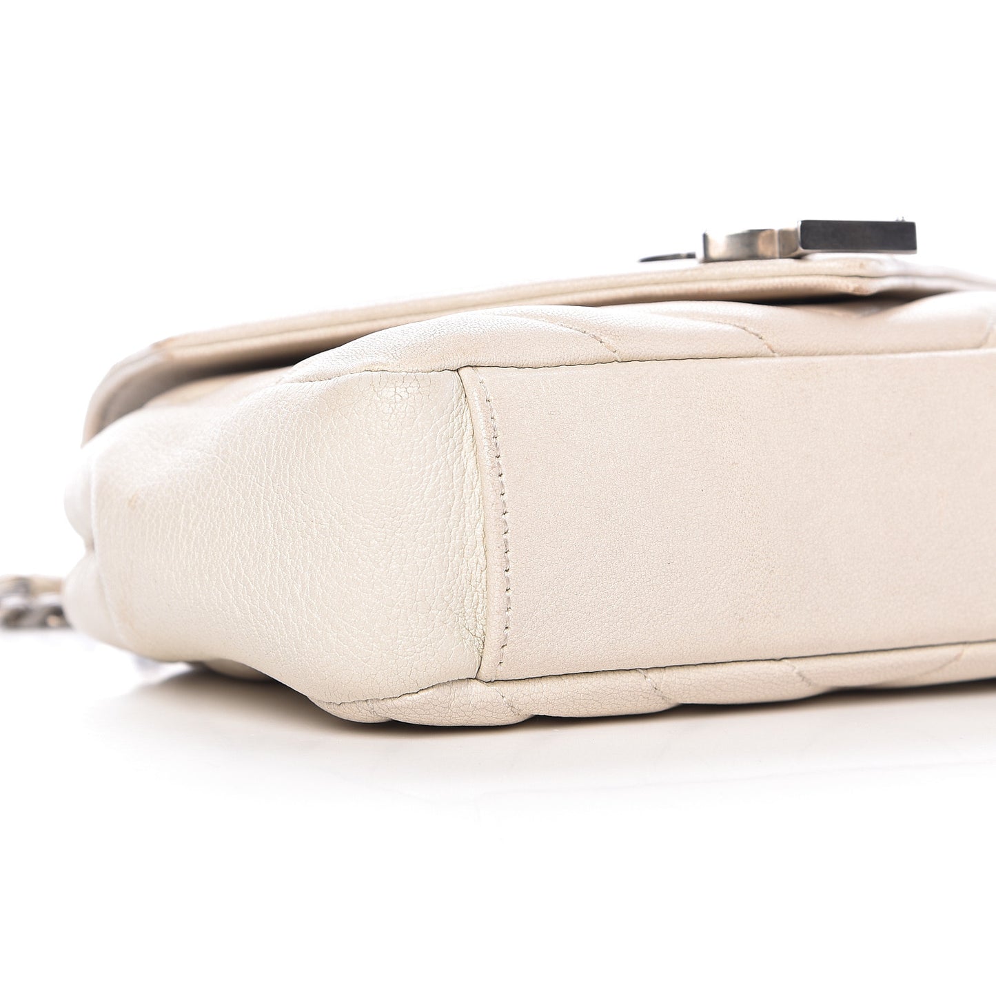 Sheepskin Matelasse Monogram Classic Baby Chain Bag White
