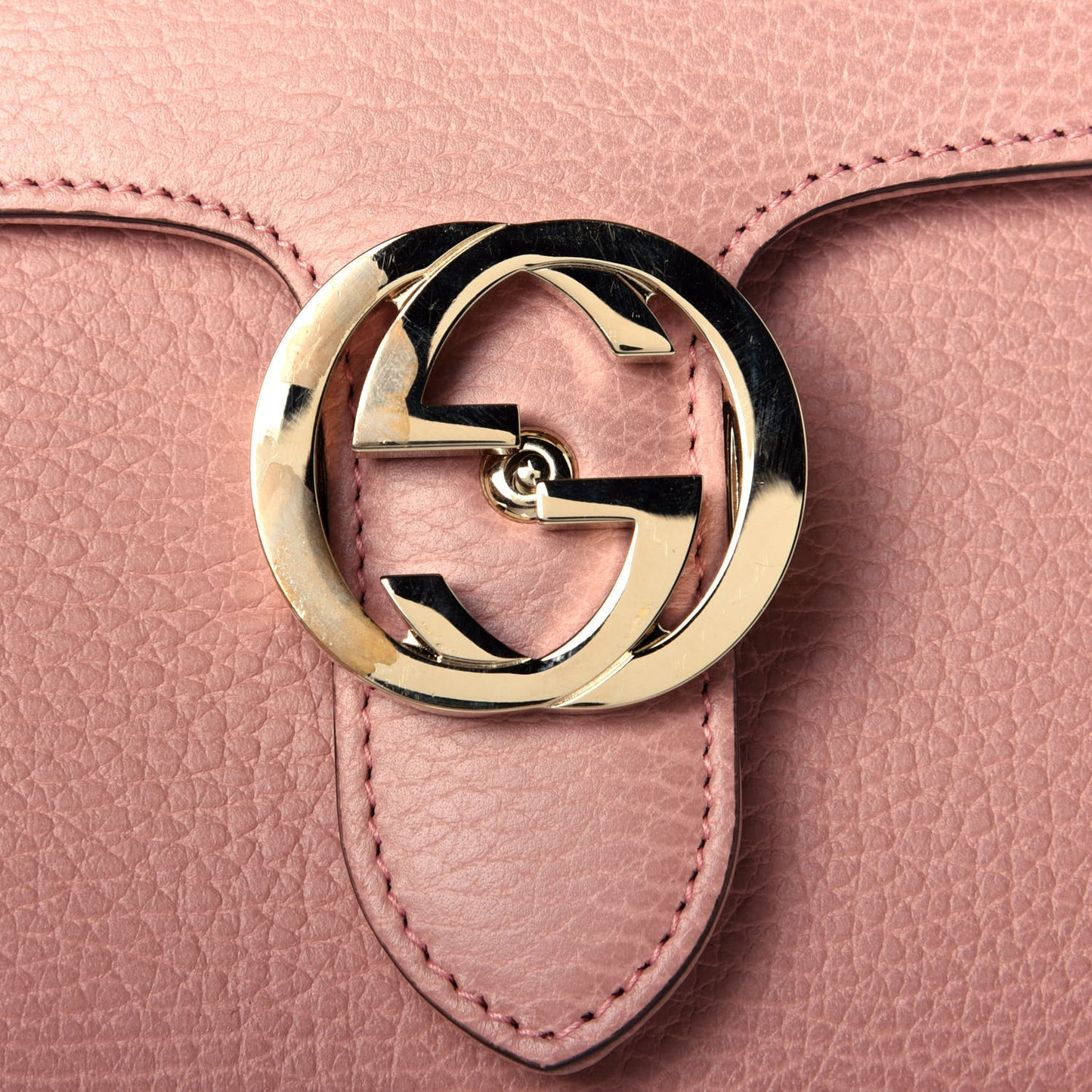 Dollar Calfskin Small Interlocking G Shoulder Bag Soft Pink