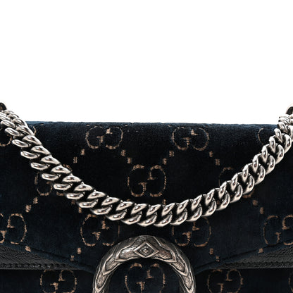Gucci Velvet Skipper GG Monogram Small Dionysus Shoulder Bag Blue Beige Black 8 of 10