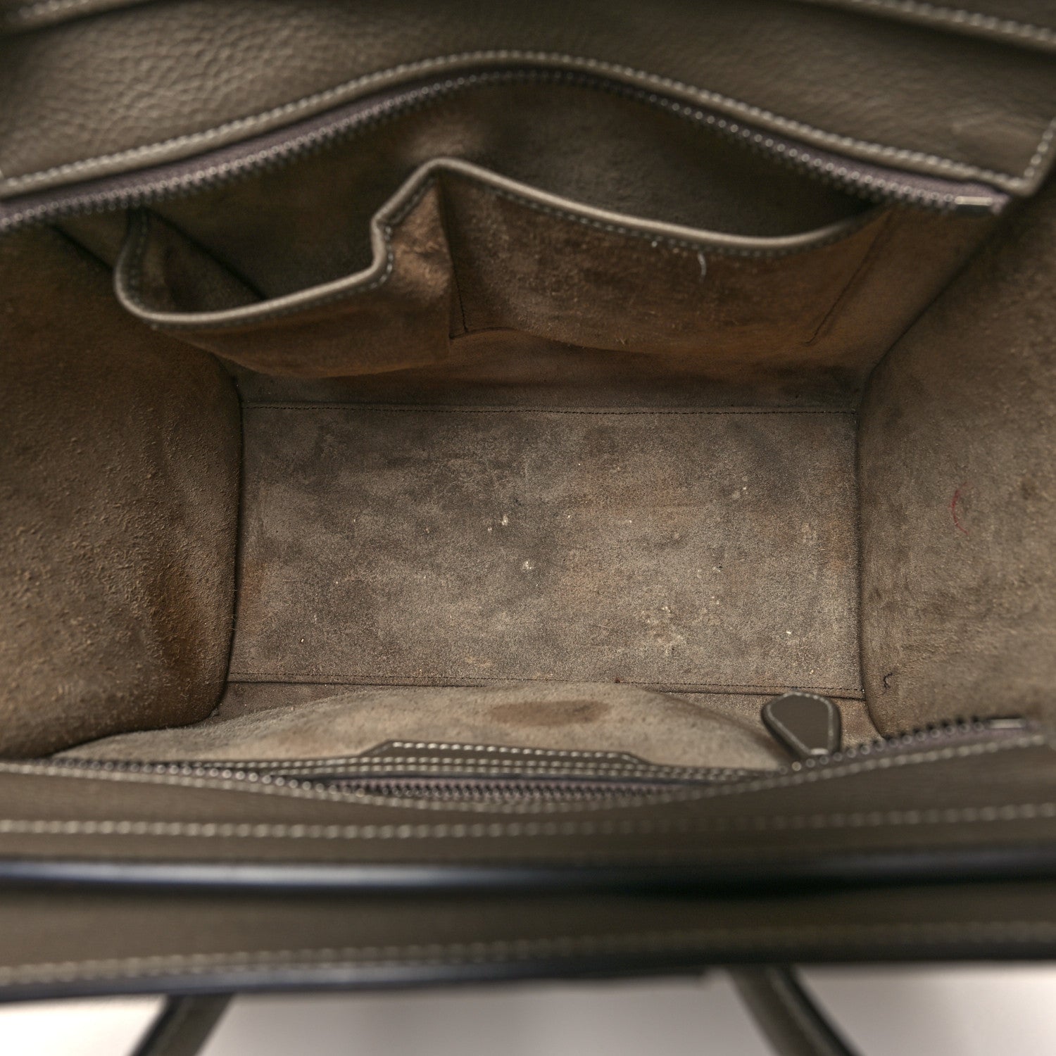 Celine Drummed Calfskin Micro Luggage Souris 5 of 14