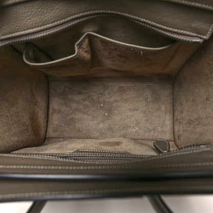 Celine Drummed Calfskin Micro Luggage Souris 5 of 14