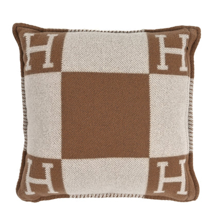 Hermes Wool Cashmere Avalon Pillow PM Ecru Camel 2 of 3