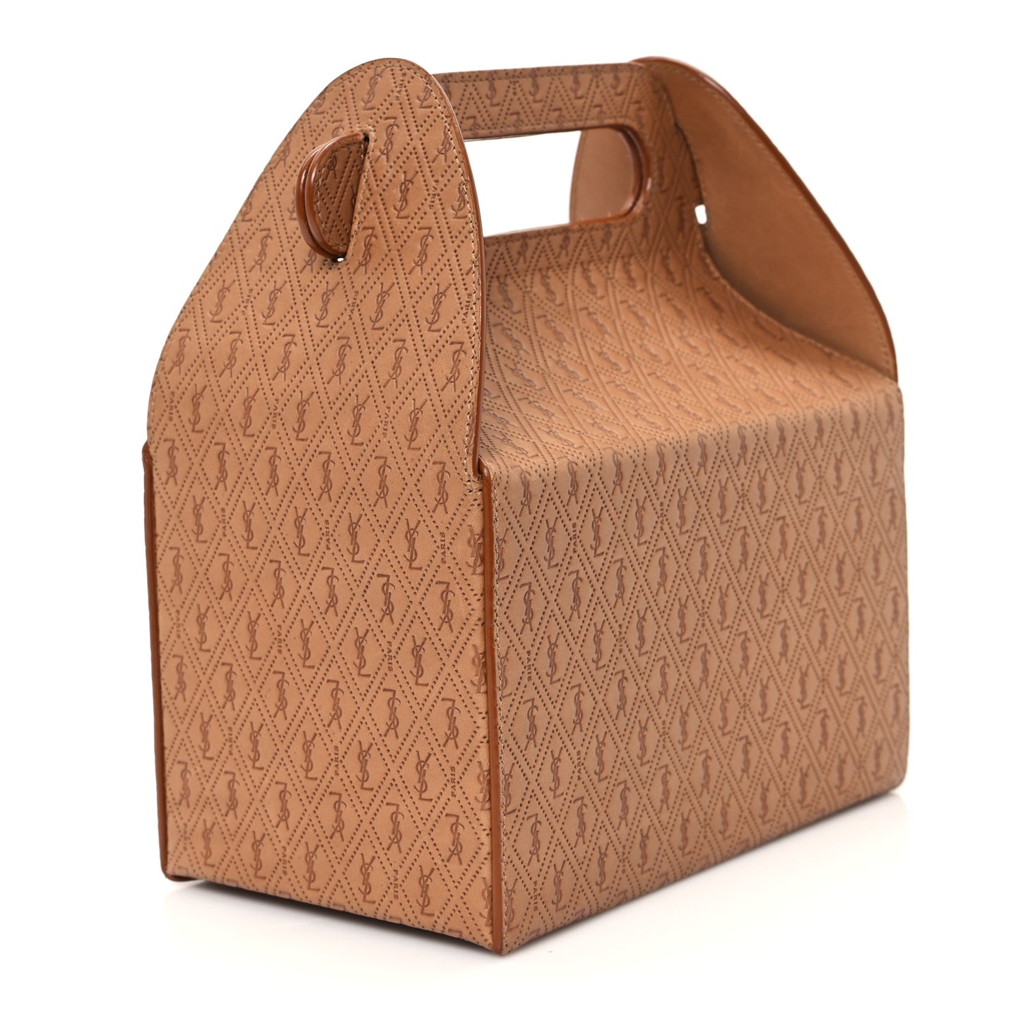 Calfskin Monogram Take Away Box Dusty Vintage Brown Gold