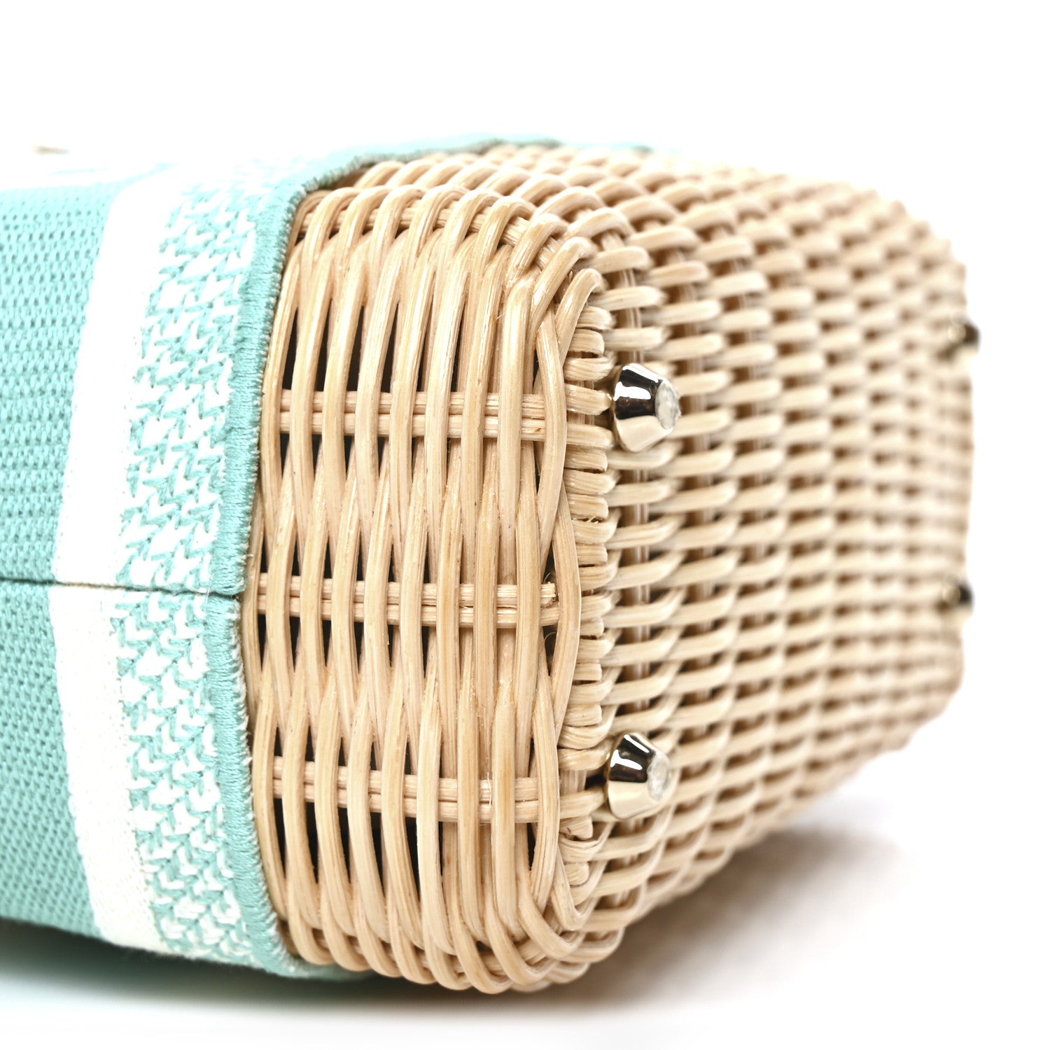 Christian Dior Wicker Oblique Mini Lady Dior Bag Aquamarina 8 of 9