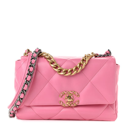 Chanel Lambskin Quilted Medium Chanel 19 Flap Pink 1 of 19