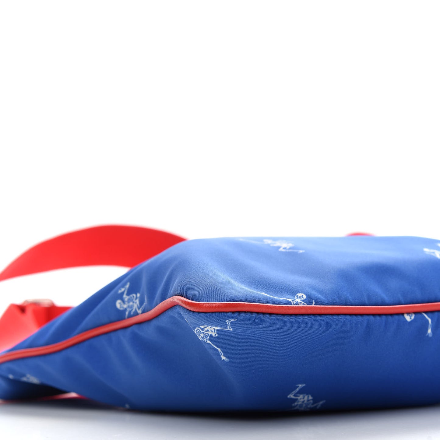 Nylon Dancing Skeleton Messenger Bag Blue Red White