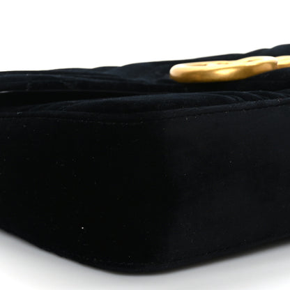 Gucci Velvet Matelasse Medium GG Marmont Shoulder Bag Black 8 of 9