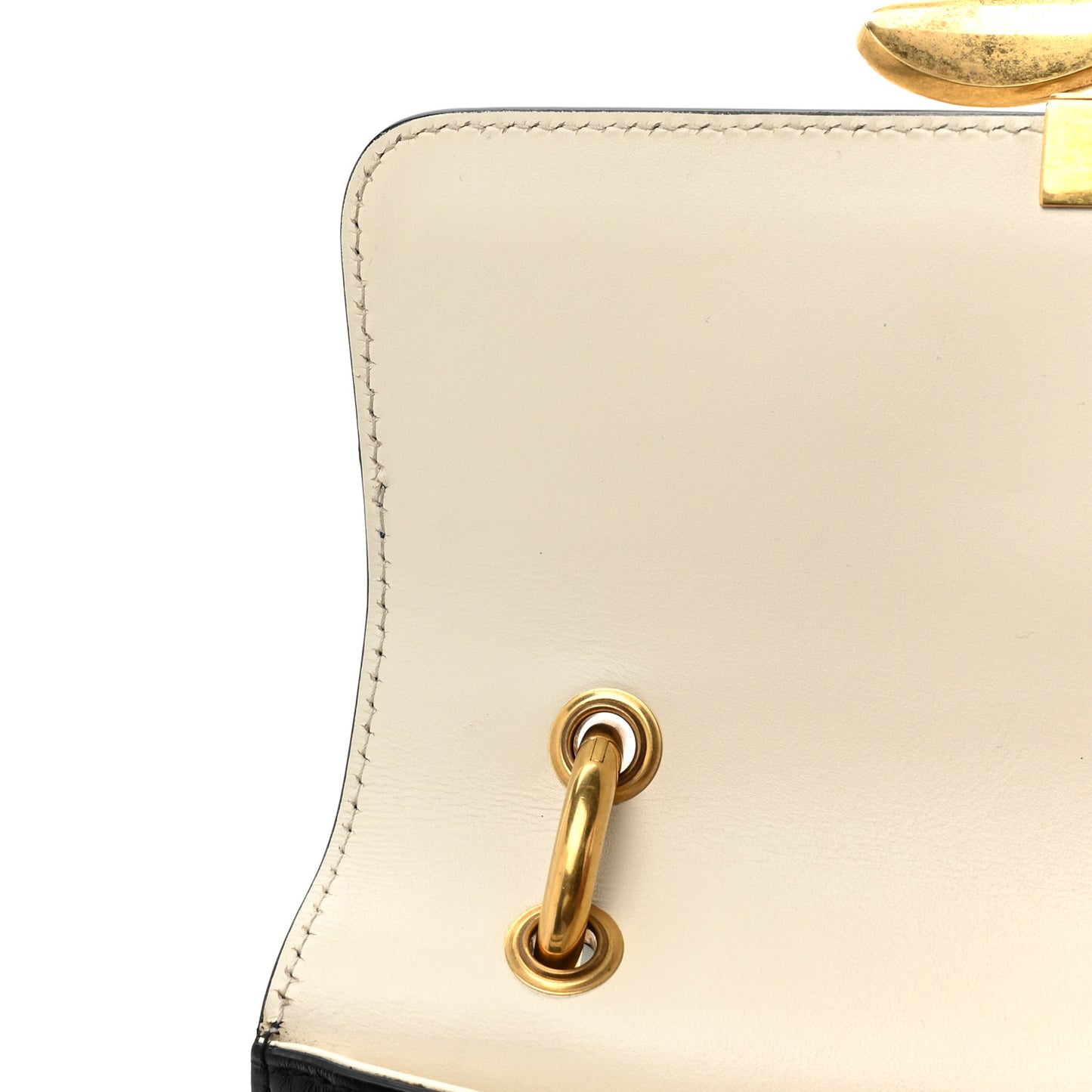 Calfskin Sylvie Web Small Queen Margaret Top Handle Bag Black White