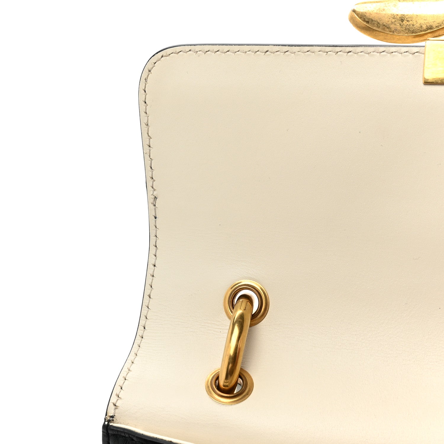 Gucci Calfskin Sylvie Web Small Queen Margaret Top Handle Bag Black White 15 of 18