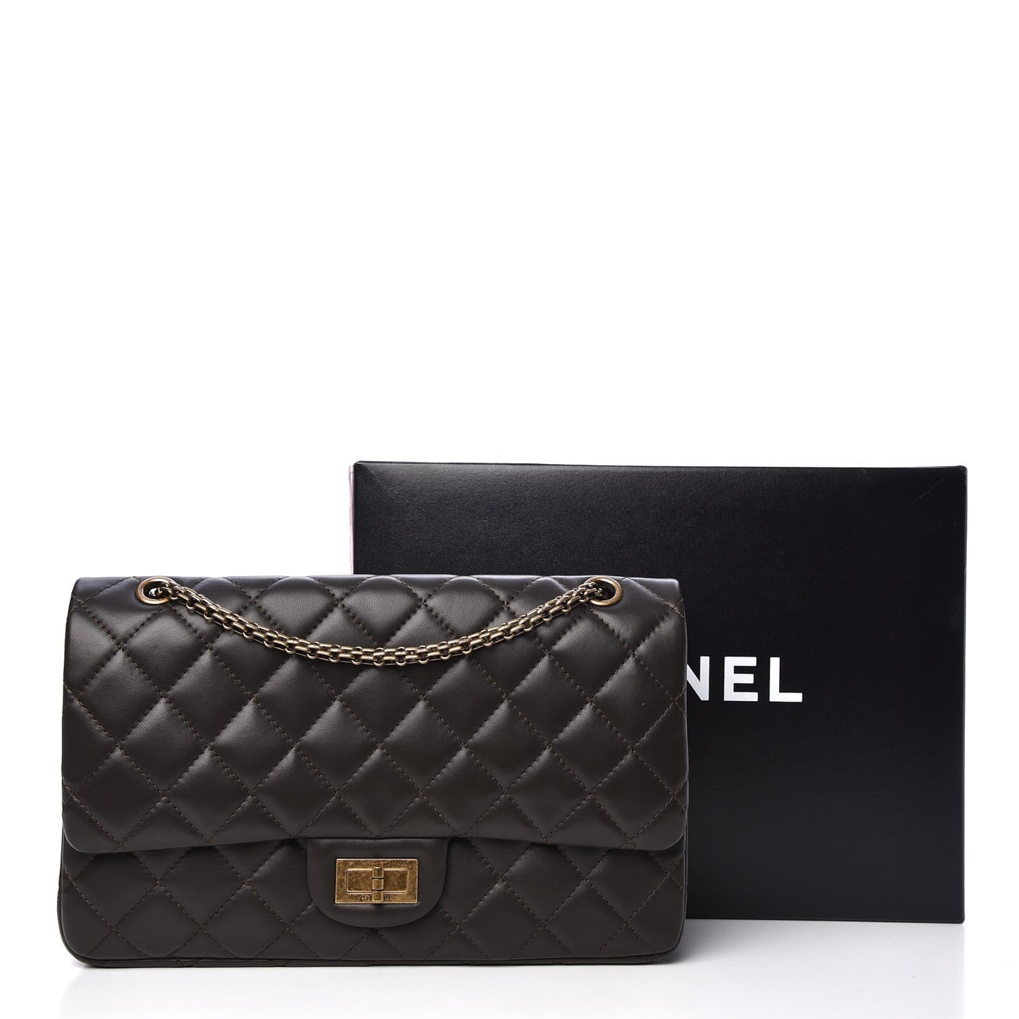 Lambskin Quilted 2.55 Reissue 227 Flap Dark Khaki