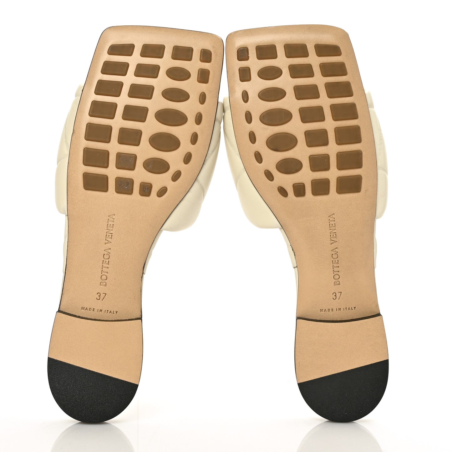 Nappa Quilted Rubber Lido Flat Sandals 37 Sea Salt