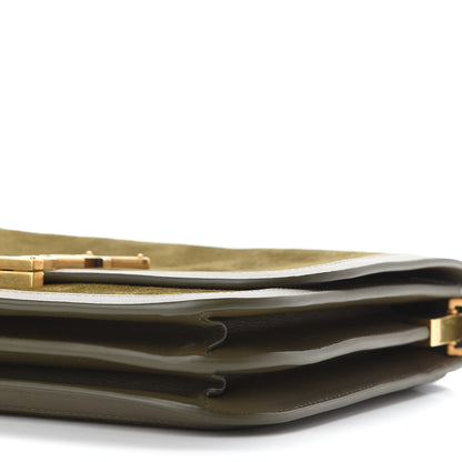 Saint Laurent Suede Smooth Calfskin Monogram Medium Solferino Soft Satchel Olive 8 of 8