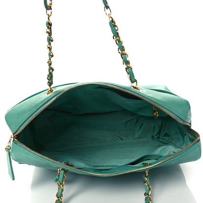 Chanel Caviar CC Large Shoulder Bag Green 5 of 16