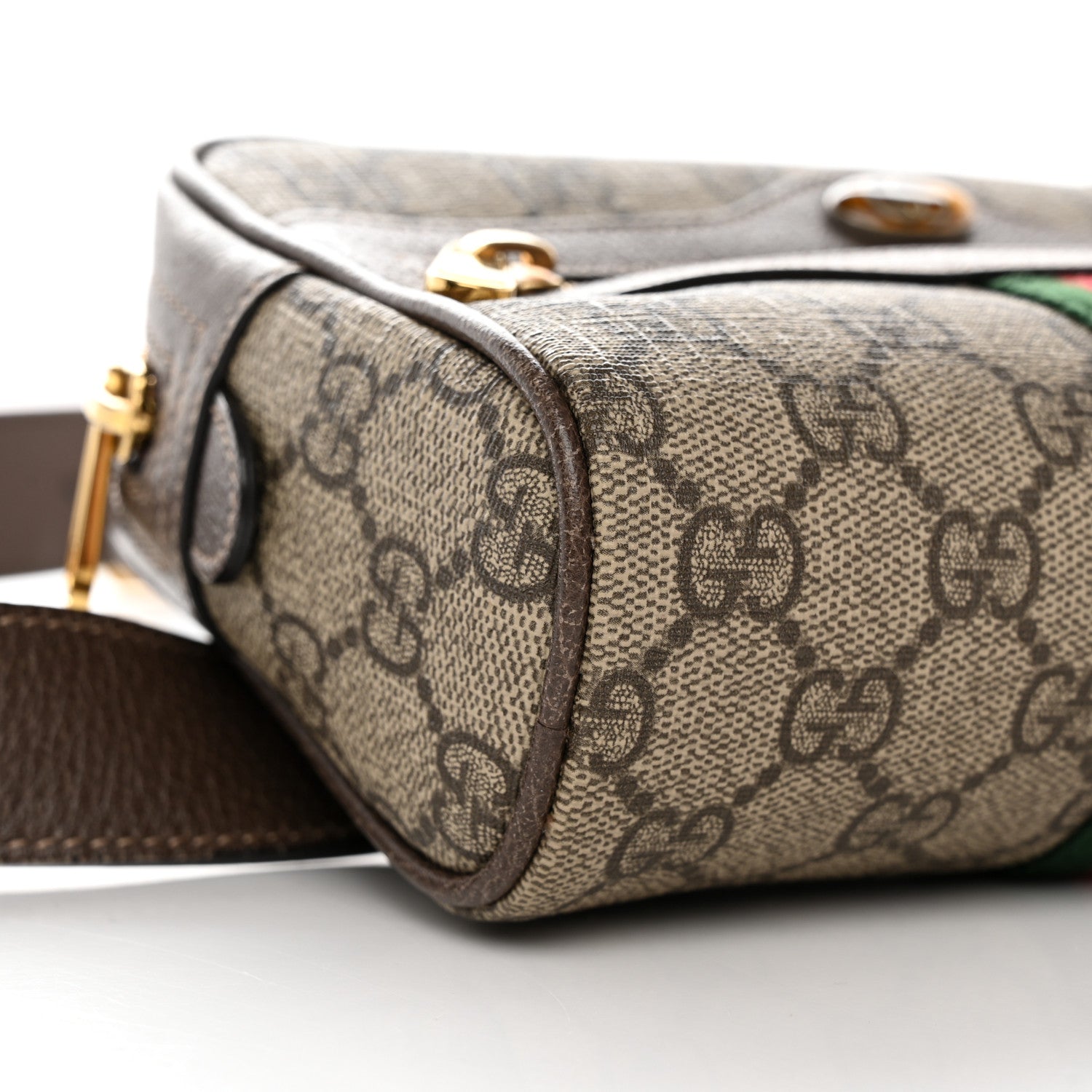 Gucci GG Supreme Monogram Web Small Ophidia Belt Bag 85 34 Dark Brown 10 of 13