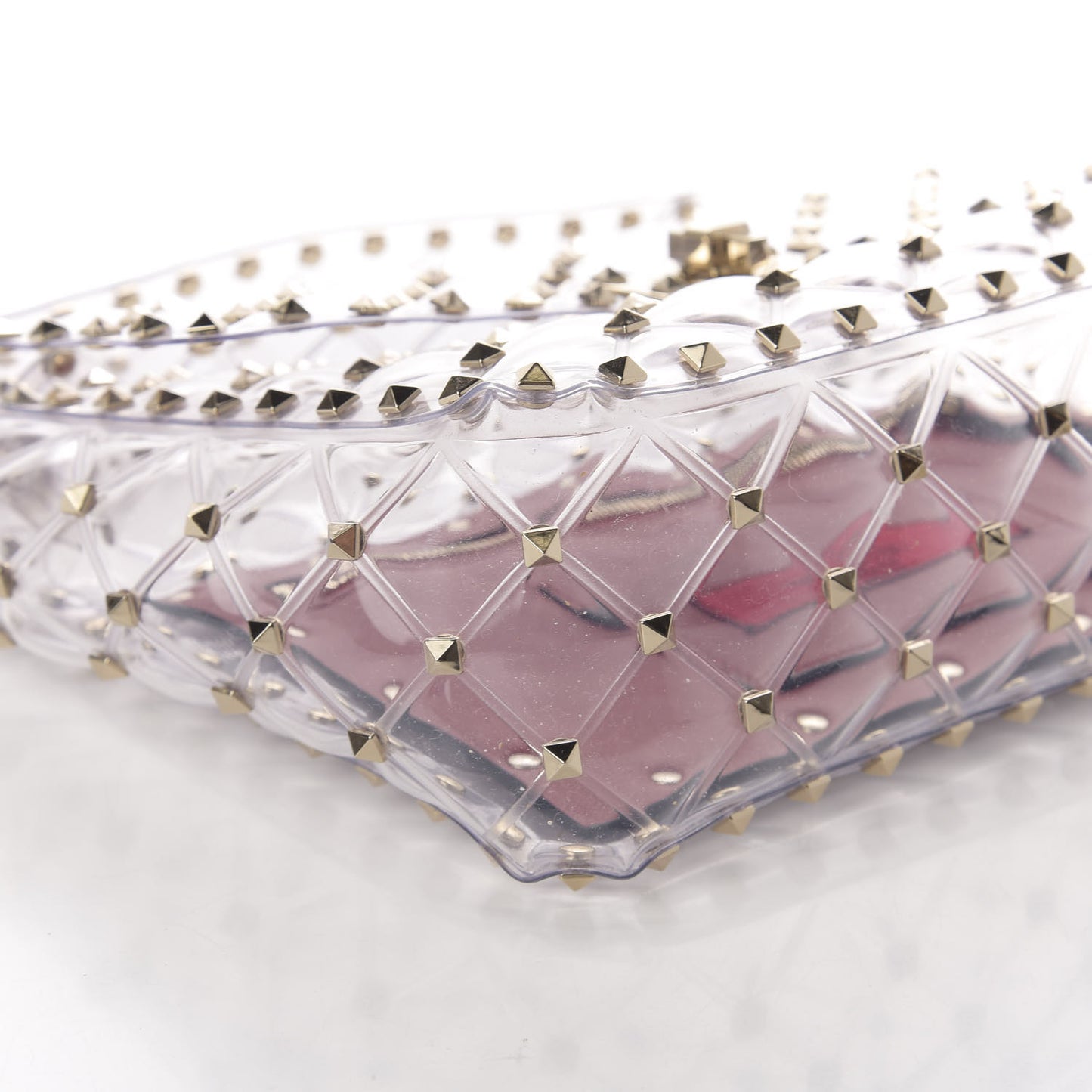 PVC Medium Rockstud Spike Shoulder Bag